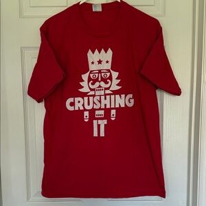 Port & Co. men’s red&white short sleeve teeshirt